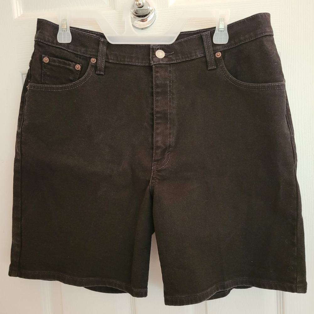 Levis 550 Relaxed Fit Jean Stretch Women's Shorts Size 14 Mis Black Y2k
